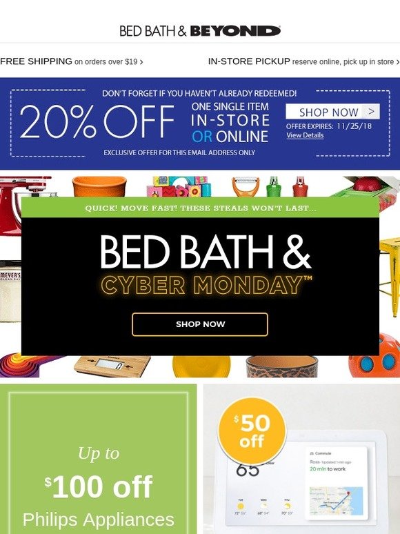 bed bath and beyond cyber week