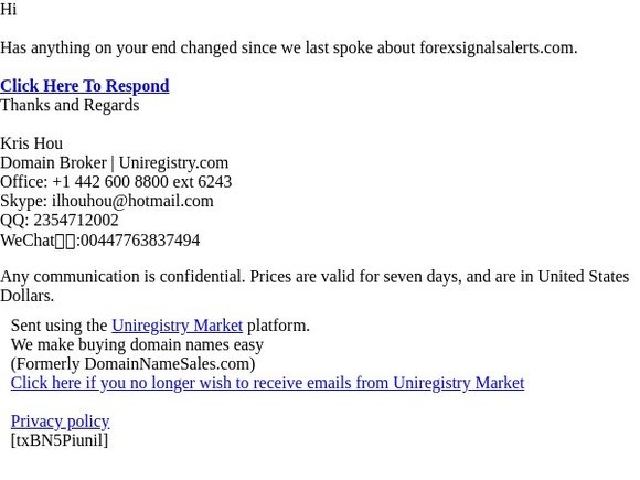 Checking in about forexsignalsalerts.com