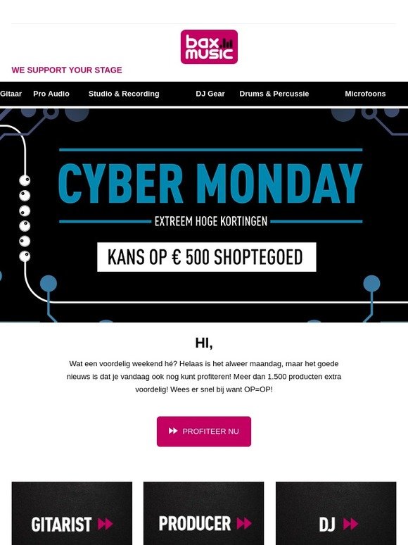 Cyber Monday ⚡ nog één dag extreem hoge kortingen!