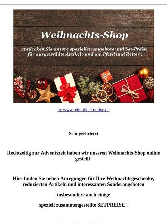Unser Weihnachts-Shop ist online !