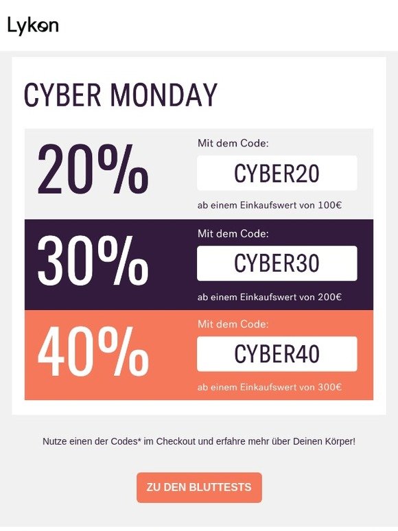 🎁 CYBER MONDAY DEAL: Bis zu 40% Rabatt!