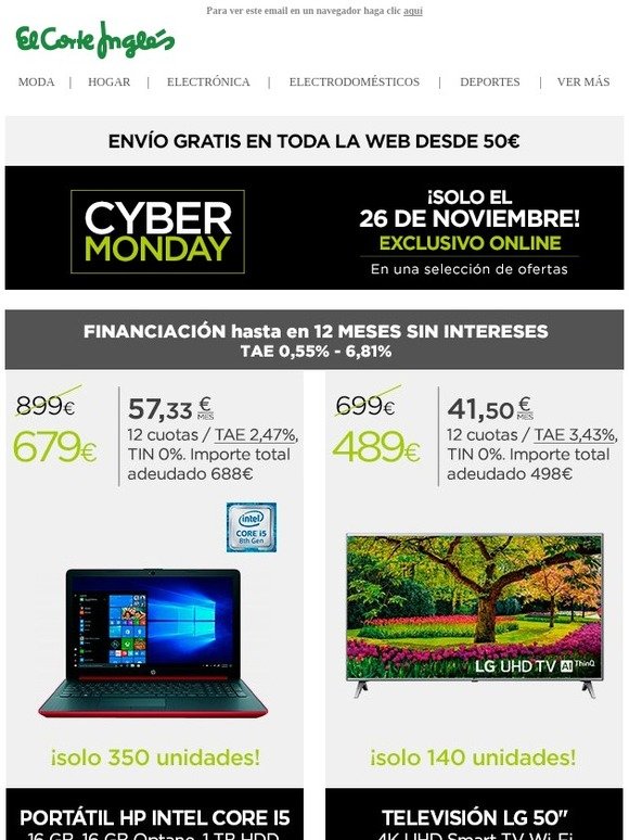 Cyber Monday: solo hoy, no lo dejes escapar