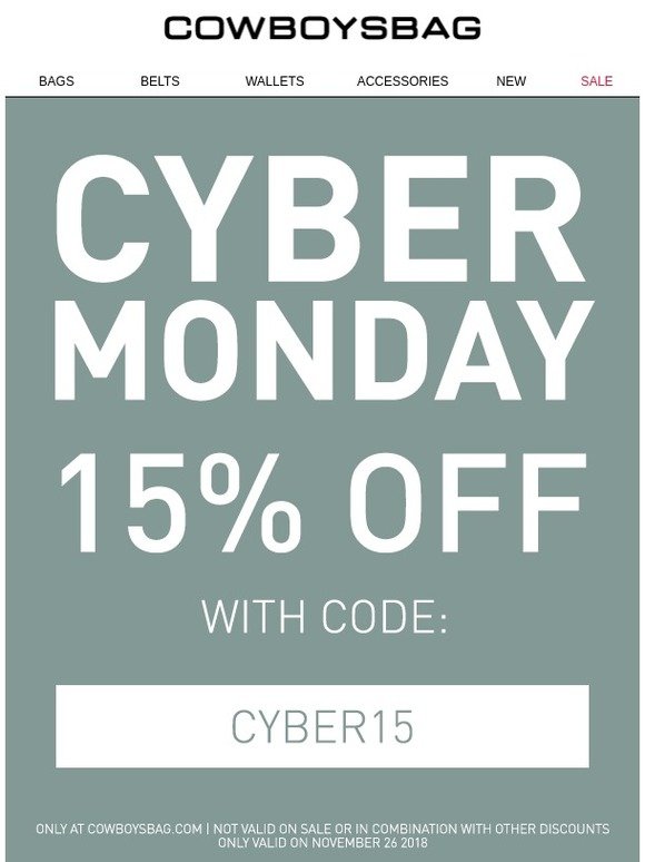 Cyber Monday: 15% off on our new collection!