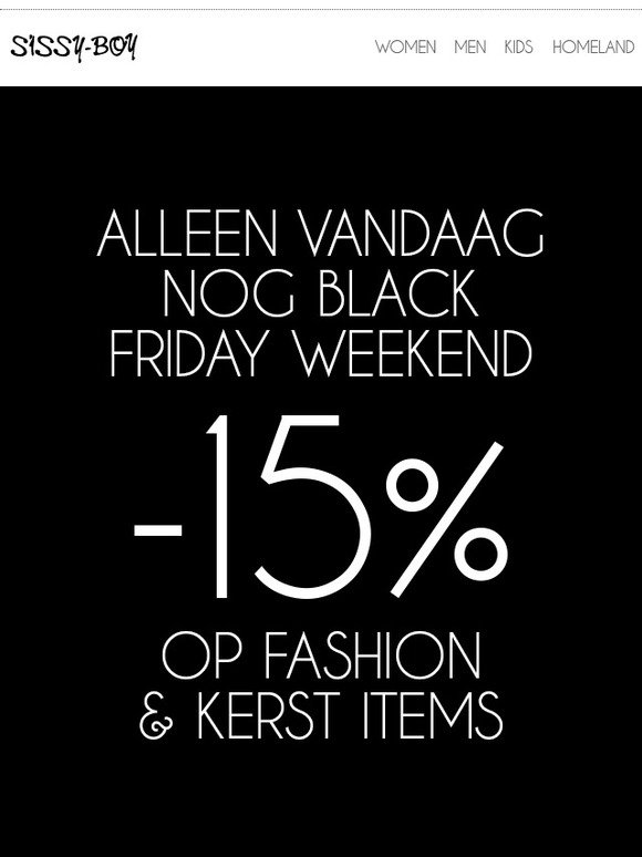 Alleen vandaag nog: 15% korting en gratis verzending »