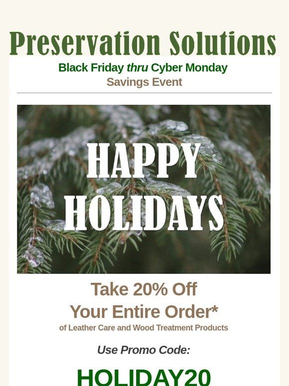 Cyber Monday Savings: Take 20% Off Your Entire Order