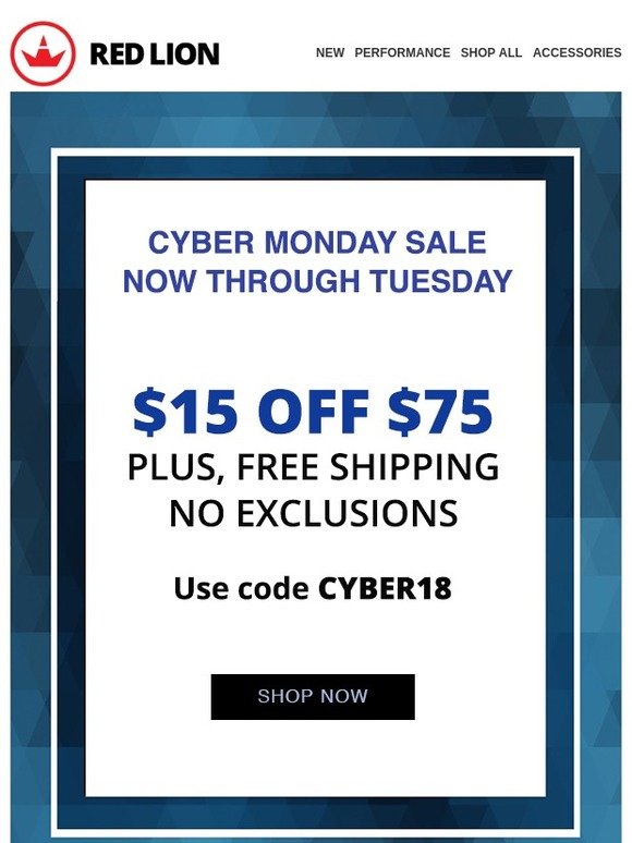 Cyber Monday Sale, $15 off your order!