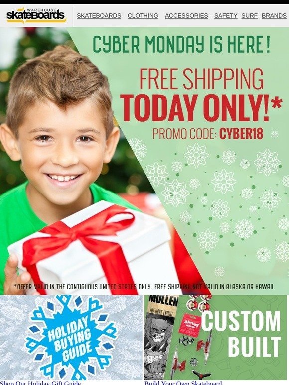 Cyber Monday = free shipping!