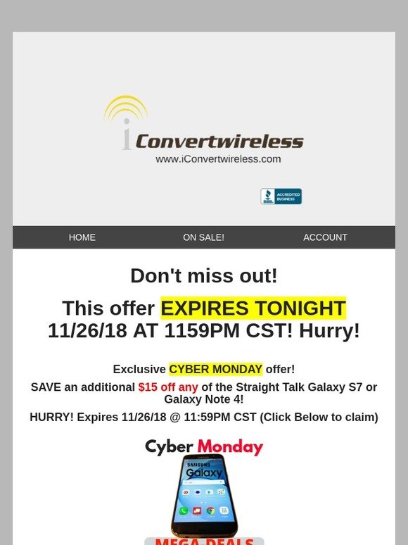 RE: Expires ⚠️⚠️TONIGHT Expires 11-26-18 at 1159PM CST! CYBER MONDAY DOORBUSTER!