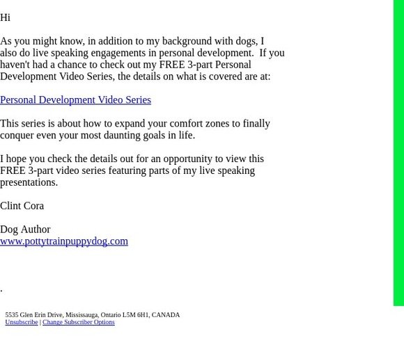 Live Personal Development Video Series By Dog Author For You