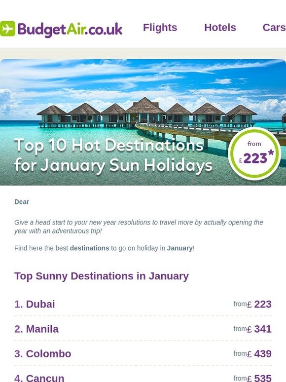Where is it hot in January?