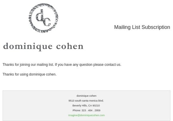 dominique cohen: You have joined the mailing list