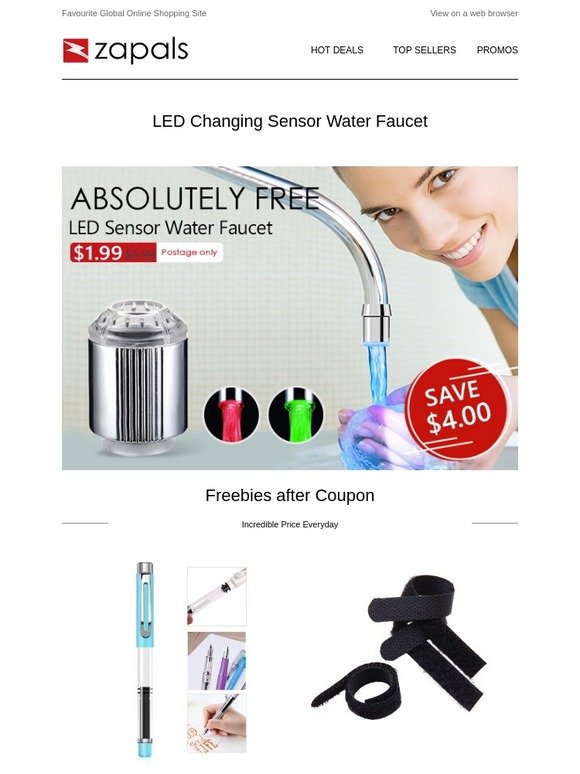 1000 Stocks - LED Sensor Water Faucet $1.99 Shipped; Bluetooth V5.0 Headset $10.99 Shipped; Xiaomi Wireless Glue Gun $22 Shipped and More