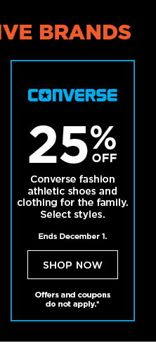 25% off converse shoes and clothing for the family. shop now. 25% off converse shoes and clothing for the family. shop now.