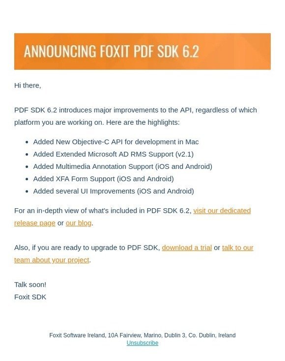 Now Available: PDF SDK 6.2 - XFA Forms, extended RMS support, Objective-C for Mac and more
