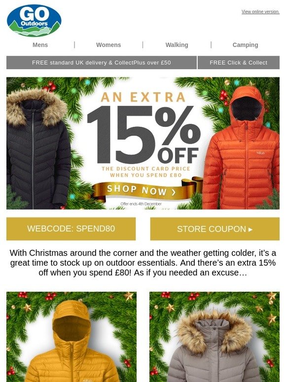 Go Outdoors 15 off all your outdoor gear Limited Time Only! Milled