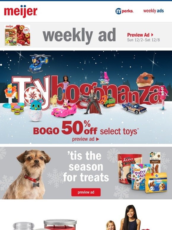 Meijer BOGO 50 off select toys + holiday deals Milled