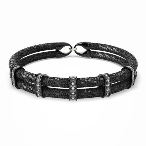 Karma | All Black Stingray & Diamonds Bracelet