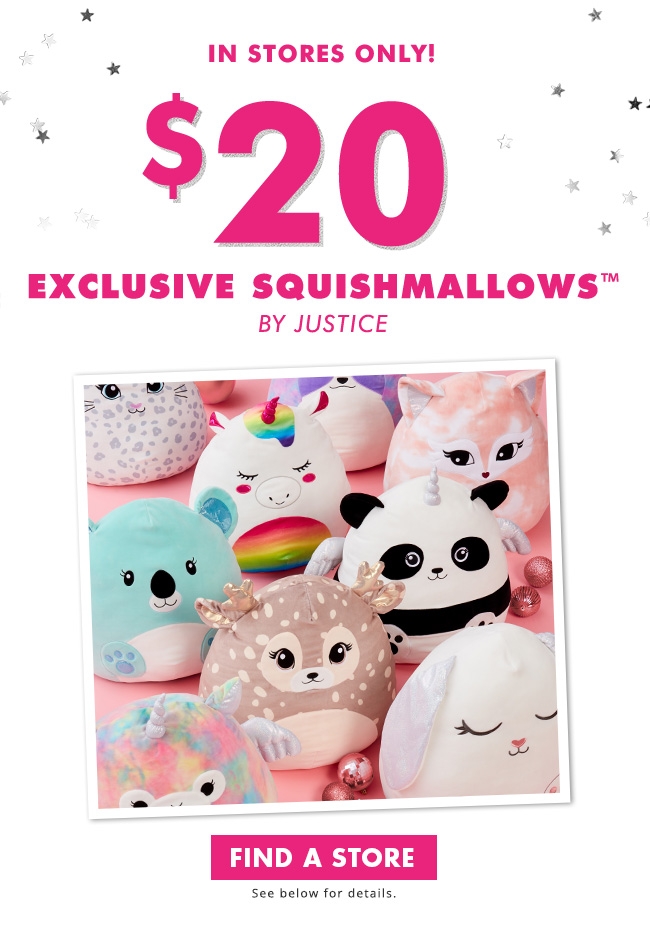 justice store squishmallows