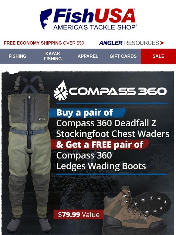 compass fishing waders