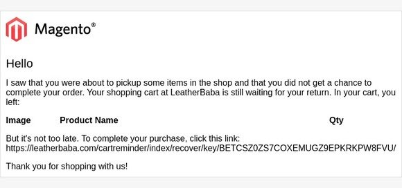 You left some items in your cart
