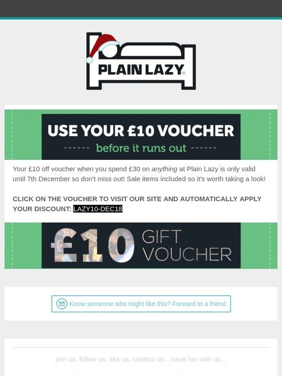 Don't forget to use your £10 voucher!