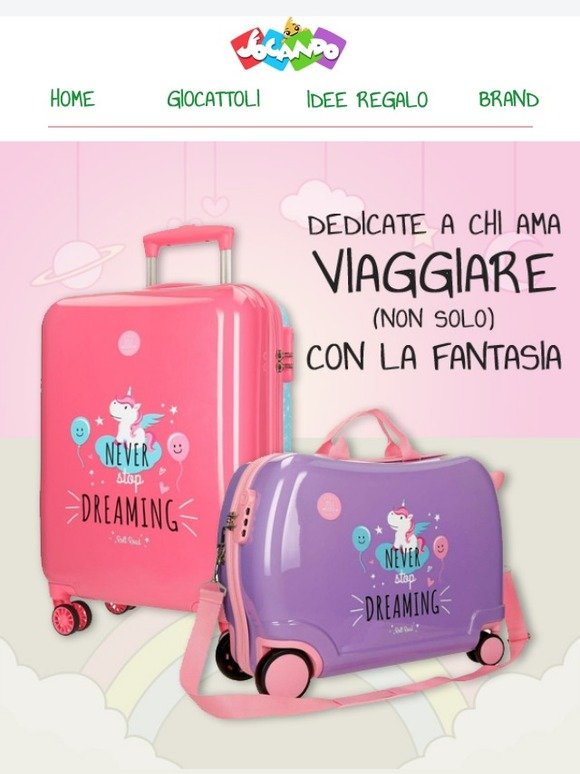 🦄 Viaggiare in sella di un unicorno? Adesso si può! Scopri le valigie cavalcabili e i trolley a tema