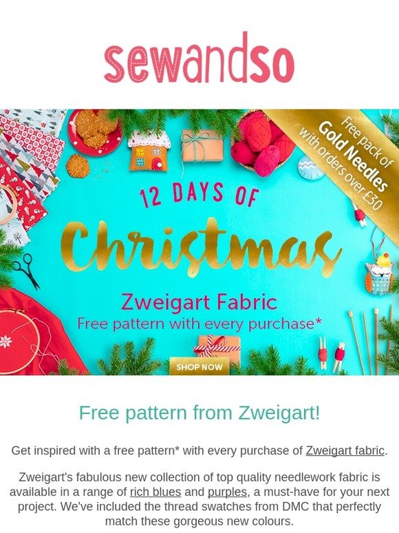 12 Days of Christmas.. Day 3: Zweigart Fabric!