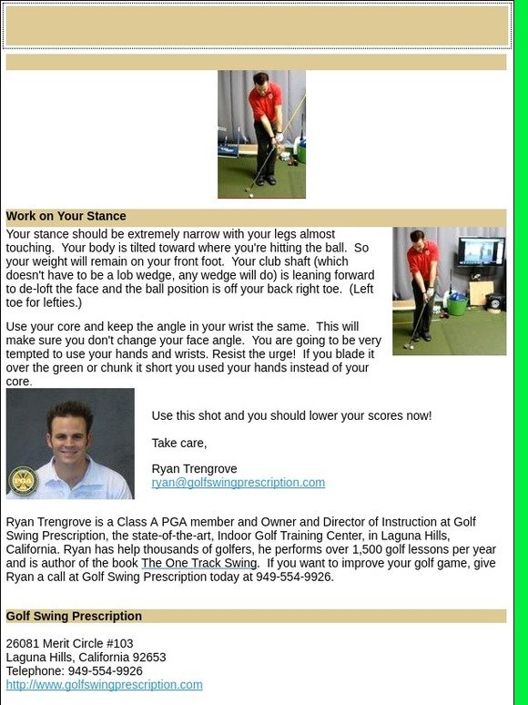 Golf Swing Prescription eGolf Lesson 4 - Chip Shot