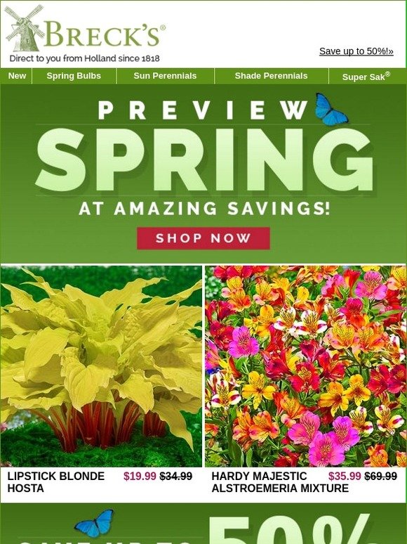 Breck's Plan your spring plantings and SAVE! Milled