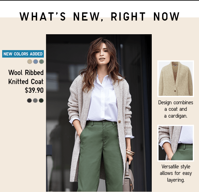 uniqlo women wool ribbed knitted coat