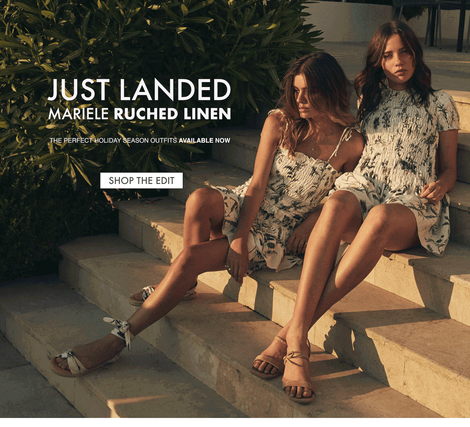 SIR.: Introducing the Mariele ruched linen | Holiday outfits available now!  | Milled