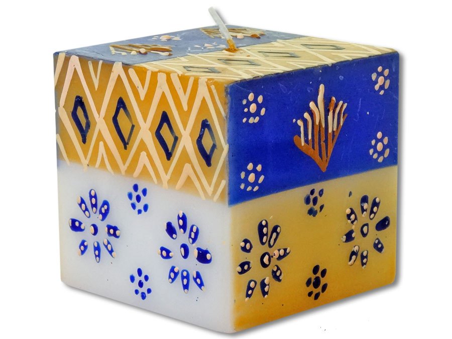 Afrikanische Durra Würfelkerze 7cm x 7cm