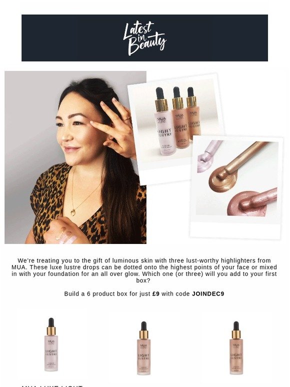 mua light lustre liquid highlighter