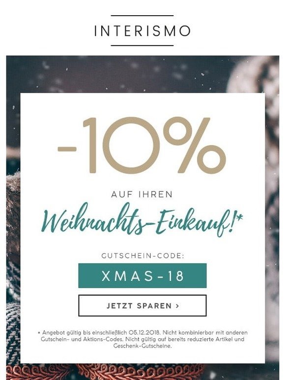 ⛄ Nur noch heute: 10% auf Ihren Weihnachts-Einkauf sparen ⛄