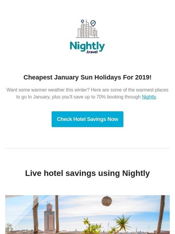 Cheapest January Sun Holidays for 2019!