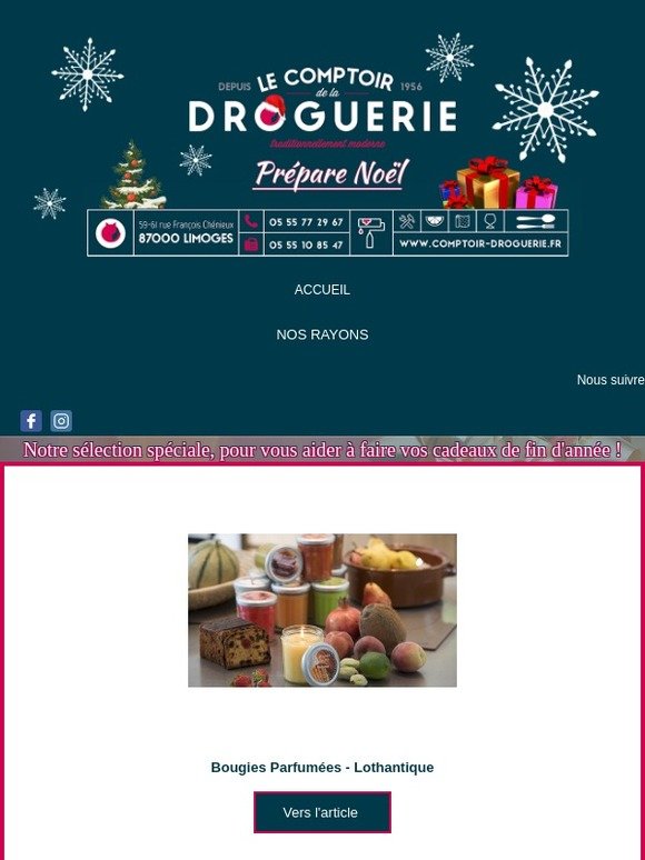 Les idées cadeaux du comptoir de la droguerie