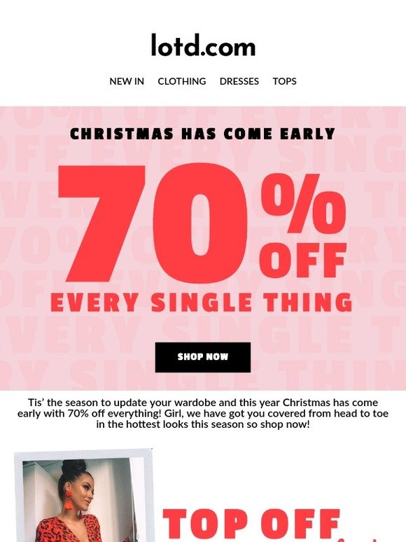#Trending: 70% Off EVERYTHING!