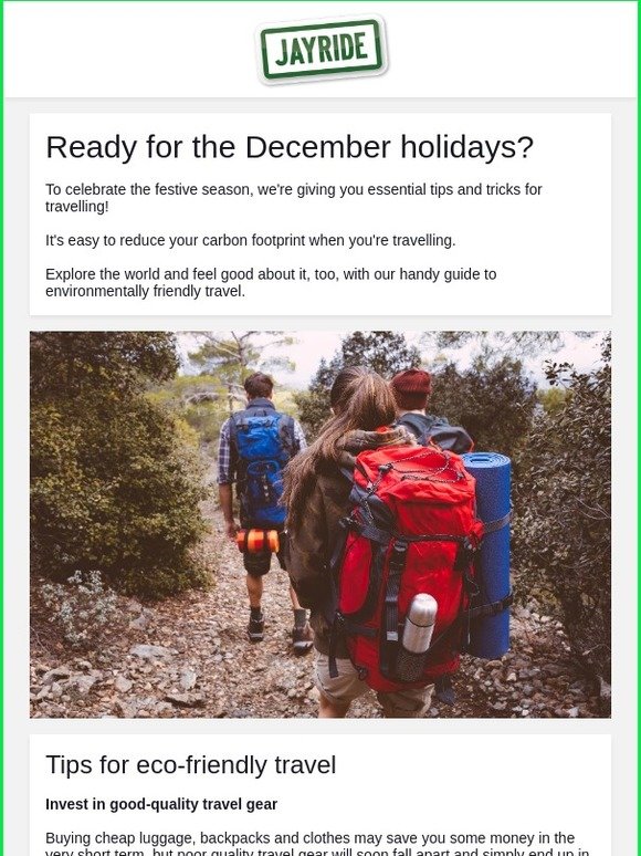It's easy to travel and save the planet, too