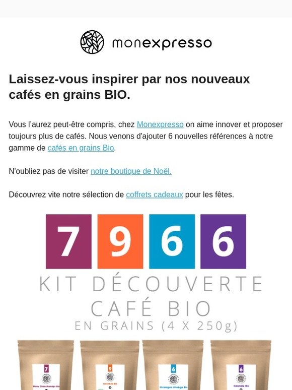 ☕ Nouveautés Cafés en Grains Bio : Sublimez votre moment café.