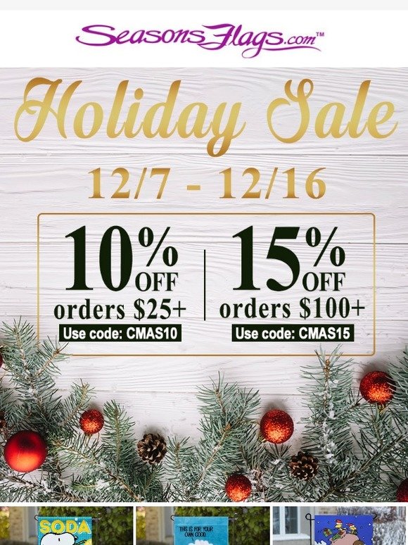 Holiday Sale Starts Now!