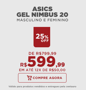 Centauro: Mais bem avaliado! Tênis Asics Nimbus com 25% OFF! | Milled