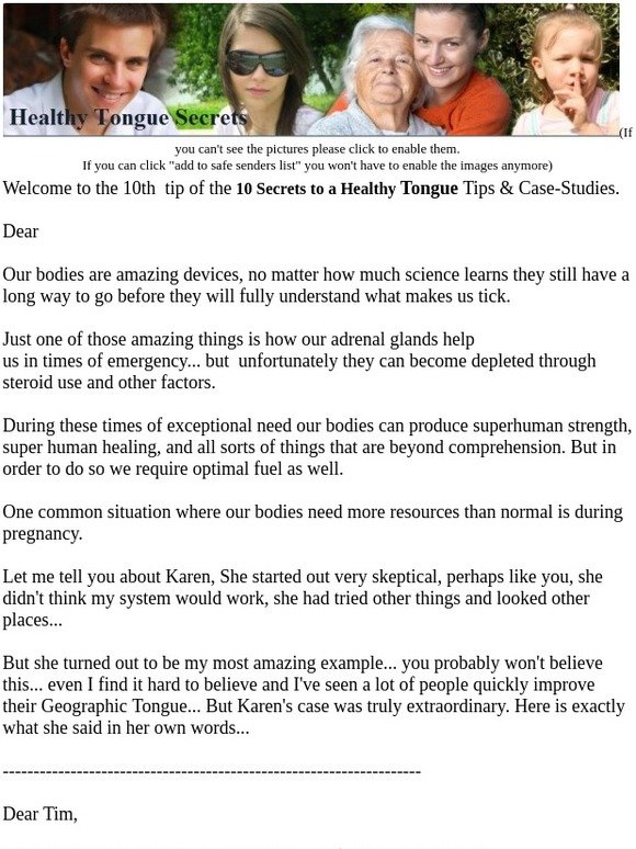 Healthy Tongue Secrets #10 -  Times of Need