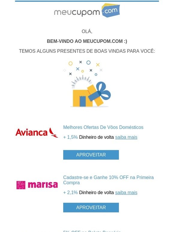 Seja bem vindo, temos um presente para você!
