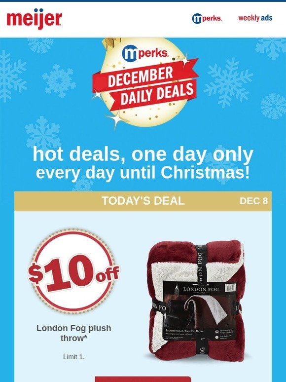 Meijer 10 off London Fog plush throw Milled