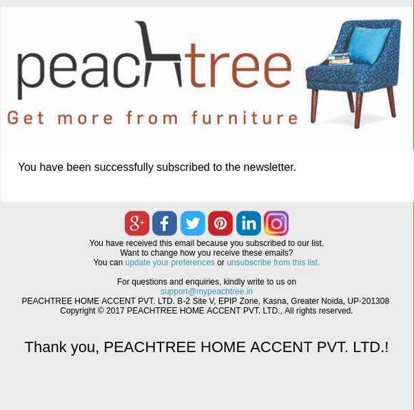 Newsletter subscription success