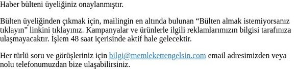 Haber Bülteni Üyeliği