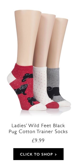 Ladies 3 Pair SockShop Wild Feet 'Plain Black Socks' Trainer Socks