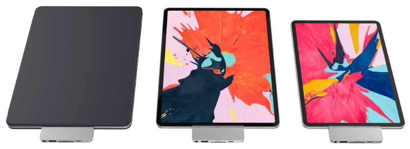 Available in Space Gray & Silver color aluminum. Works with 12.9" and 11" iPad Pro 2018