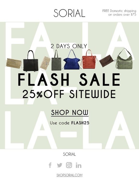 Extended! 25% off our new collection