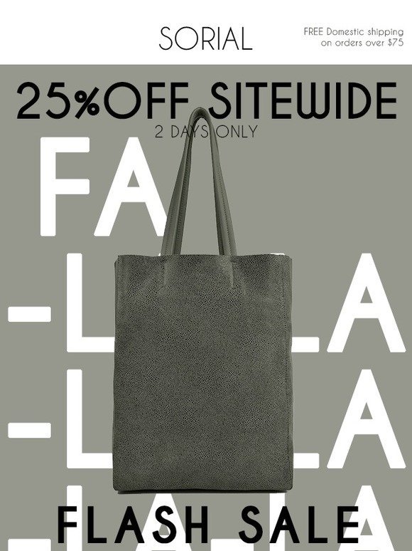FINAL DAY-25% off sitewide